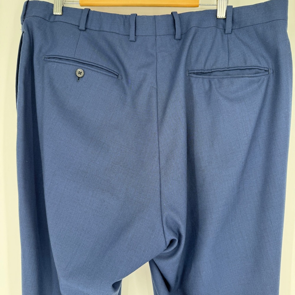 Navy Blue 2 Piece Suit Mens 44R 40W Two Button Business Professional Classic - Picture 12 of 16